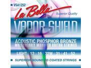 La Bella VSA1252 Vapor Shield Acoustic Guitar Strings Light 12 52