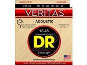 DR Strings VTA 10 VERITAS Phosphor Bronze Acoustic Guitar String 10 48 Extra Light
