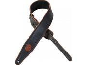 Levy s MSS17 2? Deluxe Leather Guitar Strap Black