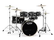 Pacific by DW Sam Ash Exclusive 7 Piece Concept Maple Shell Kit in Satin Black w Chrome Hardware