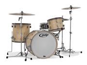 Pacific by DW 3 Piece Concept Maple Classic Shell Kit in Natural w Tobacco Hoops 22 Bass Drum