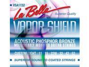La Bella VSA1152 Vapor Shield Acoustic Guitar Strings Custom Light 11 52