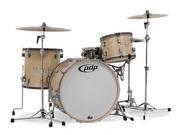 Pacific by DW 3 Piece Concept Maple Classic Shell Kit in Natural w Tobacco Hoops 24 Bass Drum