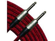 RapcoHorizon 18 Vintage Cloth Instrument Cable Red 1 4 Straight