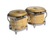 Latin Percussion LP201AX2 Generation II Bongos Natural Finish with Chrome Comfort Curve Rims