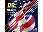 DR Strings K3 Neon Hi Def Red White Blue Acoustic Guitar Set 12 54