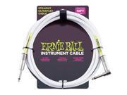 Ernie Ball Straight Angle Instrument Cable 20 ft White