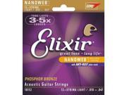 Elixir 16152 12-String Nanoweb Acoustic Guitar Strings, Light, 10-47