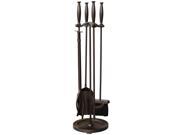 Uniflame 5 Pc Bronze Fireset With Cylinder Handles F 1665