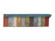 Woodland Import 55456 Wall Hook with Elegant Paneled Design 5 Metal Hooks