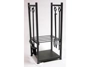 Uniflame Black Wrought Iron Log Rack With Tools W 1052