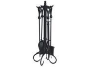 Uniflame 5 Pc Black Fireset With Heavy Crook Handles F 1056