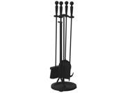 Uniflame 5 Pc Black Finish Fireset With Ball Handles F 1583B
