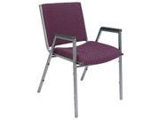9400 Heavy Duty Audience Stack Chair with Arms Burgundy Patterned