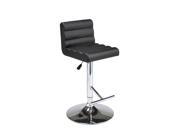 Pastel Furniture Hizzoner Hydraulic Lift Barstool Chrome Metal with Black QLHZ219279979