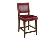 Linon Home Décor Linon Brown Brook Red Counter Stool 0232RED 01 KD U 0232RED 01 KD U