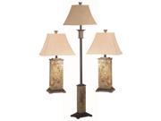 Kenroy Home Bennington 3 Pack 2 Table 1 Floor Lamp Natural Slate 31207