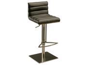 Pastel Furniture Dubai Hydraulic Barstool Stainless Steel with Walnut Venner Back Upholstered in Black QLDB21922197969