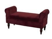 Linon Home Décor Linon Dark Mahogany Lillian Bench Berry 36030Ber 01 Kd U 36030BER 01 KD U