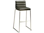 Pastel Furniture Dominica 30 Bar Stool Stainless Steel with Walnut Venner Back Upholstered in Black QLDM21022197969