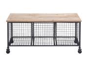 Woodland Import Bench W Basket with High Quality Casters 50204