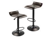 Winsome Wood Winsome Wood Paris Adjustable Swivel Airlift Stool with PU Leather Seat Black Metal Base Set of 2 93232