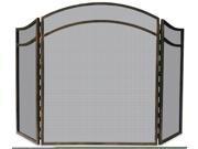 Uniflame 3 Fold Antique Rust Wrought Iron Arch Top Screen S 1692