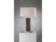 Nova Nova Lighting Frame Table Lamp Chestnut Brown Silver Stand with White Linen Shade 1010440