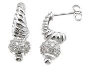 Plutus Brands 925 Sterling Silver Rhodium Finish Brilliant Fashion Pave Earrings e6345