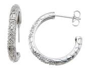Plutus Brands 925 Sterling Silver Rhodium Finish Brilliant Fashion Pave Earrings e6379
