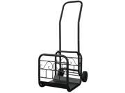Uniflame Large Black Wrought Iron Log Rack With Wheel And Removable Cart W 1058