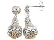 Plutus Brands 925 Sterling Silver Rhodium Finish Antique Style Earrings e6355