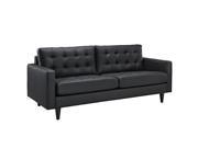 Modway LexMod Empress Leather Sofa Black EEI 1010 BLK