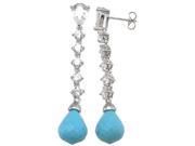 Plutus Brands 925 Sterling Silver Rhodium Finish Pear Shape Antique Style Prong Earrings e6323