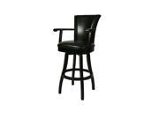 Pastel Furniture Glenwood 30 Swivel Bar Stool with Arms in Feher Black with Black Leather QLGL217227865