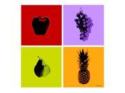 Maxwell Dickson Fruits 4 Piece Set Pop Art Wall Canvas Print