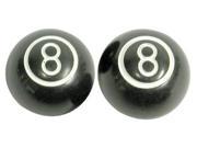 valve Caps Trick Tops 8 Ball Black Pair