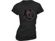 Felix the Cat Distressed Face Juniors Heather Charcoal T shirt Tee