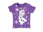 Disney Frozen Snowing on Olaf Girls Purple T Shirt