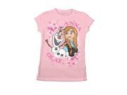 Disney Frozen Anna and Olaf Youth Pink T Shirt