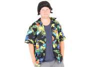 Pet Detective Men s Hawaiian Aloha Button Up T Shirt Shirt Wig Costume Set