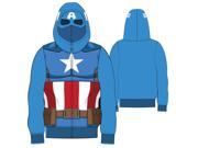 Captain America Boys Blue Zip Up Costume Sweatshirt