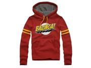 The Big Bang Theory Bazinga! Red Adult Striped Sleeve Hooded Sweatshirt Hoodie