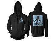 Atari Square Logo Back Chest Adult Black Zip Up Sweatshirt