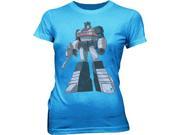 Transformers Optimus Prime Distressed Carolina Blue Juniors T shirt Tee