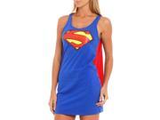 Supergirl Foil Juniors Costume Sleep Tank Dress with Cape