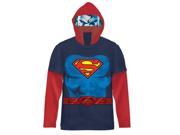 DC Comics Superman Boys Navy Costume T shirt with Hood