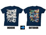 Marvel Comics Characters UV Collage Navy Youth T shirt