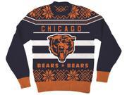 NFL Chicago Bears Logo Adult Navy Football Ugly Christmas Sweater