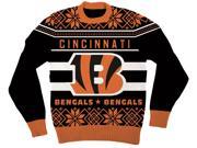 NFL Cincinnati Bengals Logo Adult Black Football Ugly Christmas Sweater